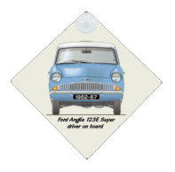 Ford Anglia Super 123E 1962-67 Car Window Hanging Sign